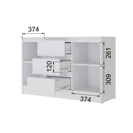 Гостиная Мэнкс Комод МГК-1 белый