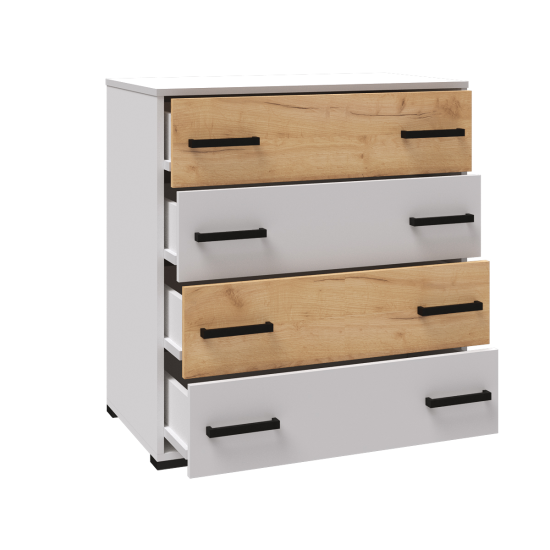 Спальня Лючия комод белый/дуб крафт золотой