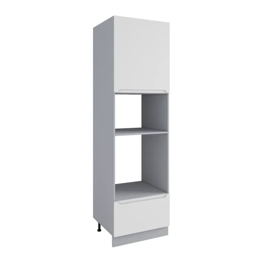 Пенал с нишей под духовку и СВЧ Тренто Белая кожа ПНС 600 правый