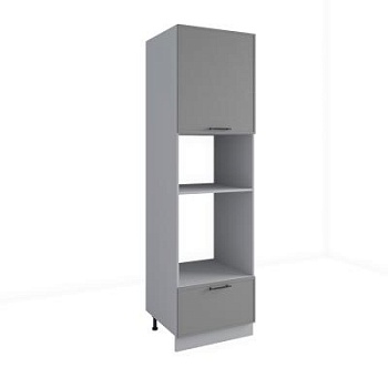 Пенал с нишей под духовку и СВЧ Марта Графит Скин ПНС 600