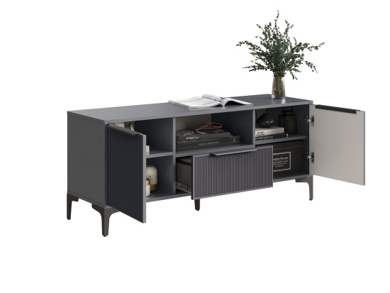Тумба ТВ МС Кимберли Графит/ Графит Софт