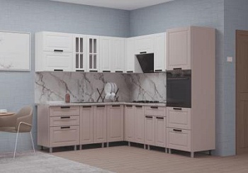 Модульная кухня Астра Кашемир / Молочный