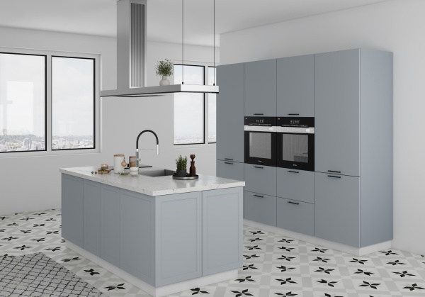 Модульная кухня Norma Виано Блю + остров Перо Блю
