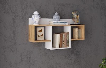 Полка навесная ПНМ-2 белый/дуб крафт золотой