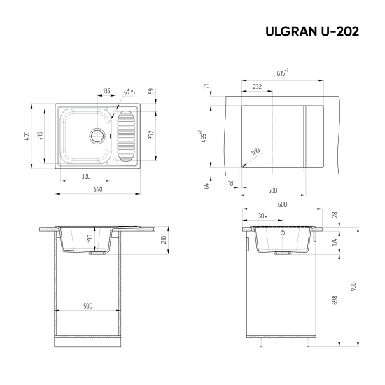 Мойка Ulgran U-202-307 терракот