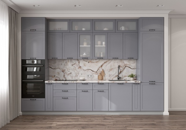 Модульная кухня Квадро Серый Эмалит