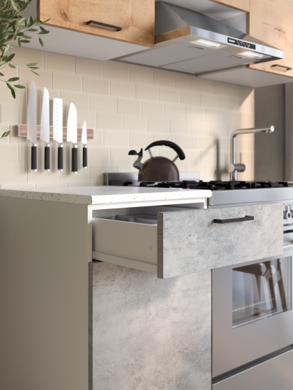 Кухонный гарнитур Дуся 2М 1,6м Дуб бунратти / Цемент