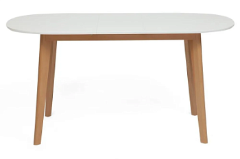 Стол обеденный раскладной BOSCO (Боско) Белый+Натуральный ( Бук)