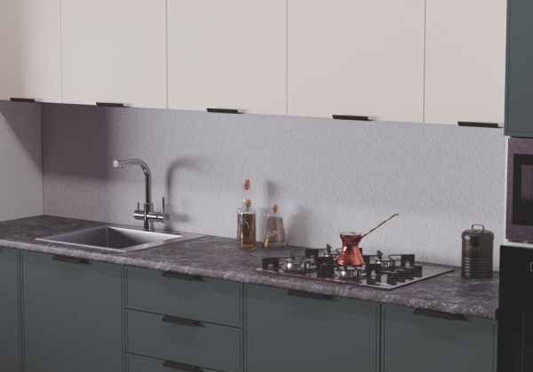 Модульная кухня Магнолия Изумруд / Крем