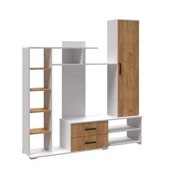 Гостиная Сидней-1 Центральная секция белый/дуб крафт золотой