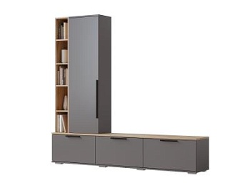 Тумба ТВ Селеста Графит/Дуб Вотан