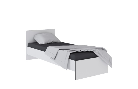 Спальня Тэбби Кровать 0,8 белый/графит серый