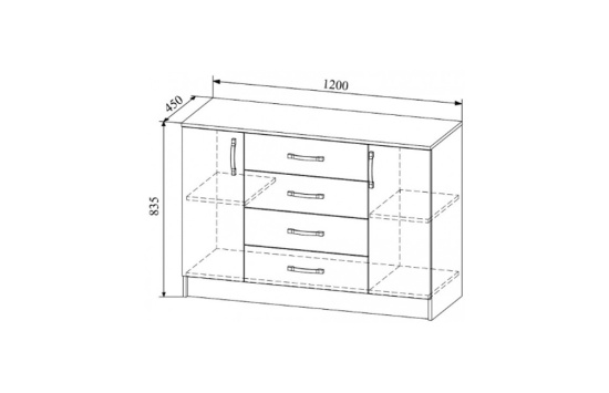 МС Софи Комод Сонома/Белый СКМ 1200.1 NEW