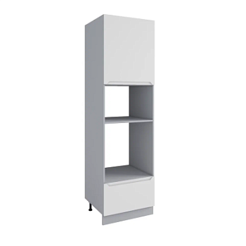 Пенал с нишей под духовку и СВЧ Тренто Белая кожа ПНС 600 правый