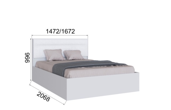 Спальня Леньяна Корпус кровати 1,6 белый