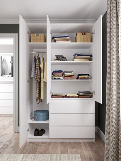 МС Мори Шкаф МШ 1200.1 (МП/3) Белый