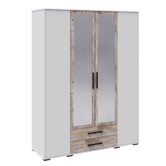 Спальня Соната шкаф 4-хств. белый/дуб юкон