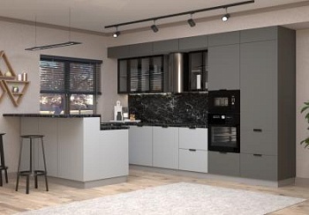 Модульная кухня Марсель Фреш Графит / Фреш Шифон