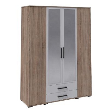 Спальня Соната шкаф 4-хств. дуб сонома/белый