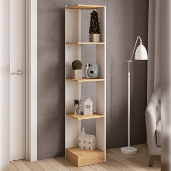 Стеллаж СТМ-1 белый/дуб крафт золотой