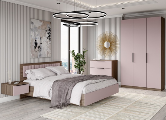 МС Роза Шкаф 450 Орех Франклин/Ройс Пудра скин