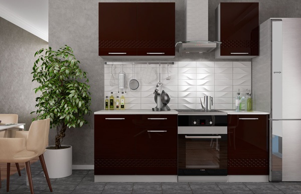 Модульная кухня Капля Шоколад глянец